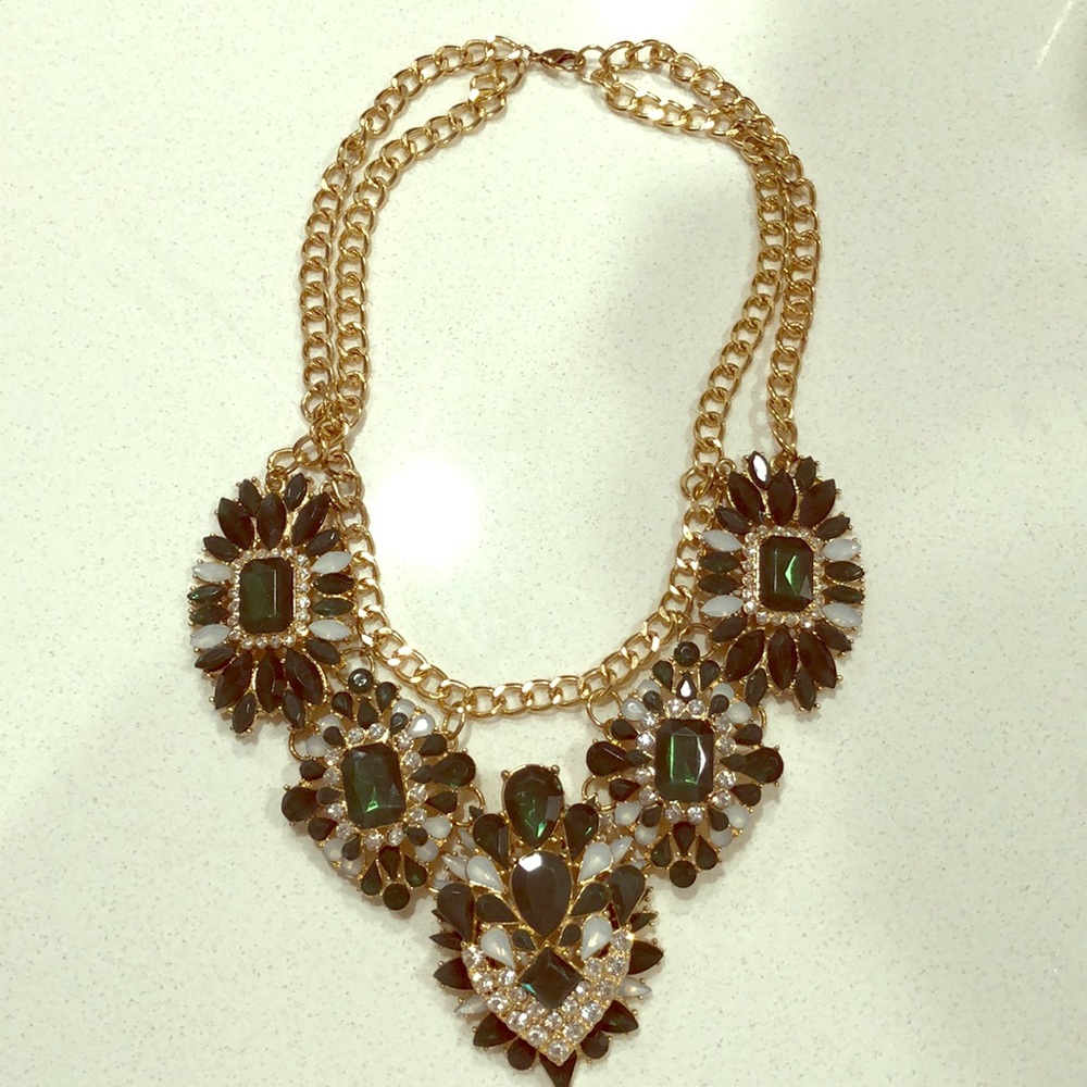 Emerald costume necklace